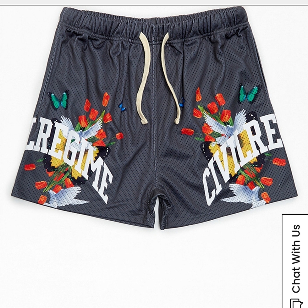 CIVIL REGIME Graphic Mesh Shorts
